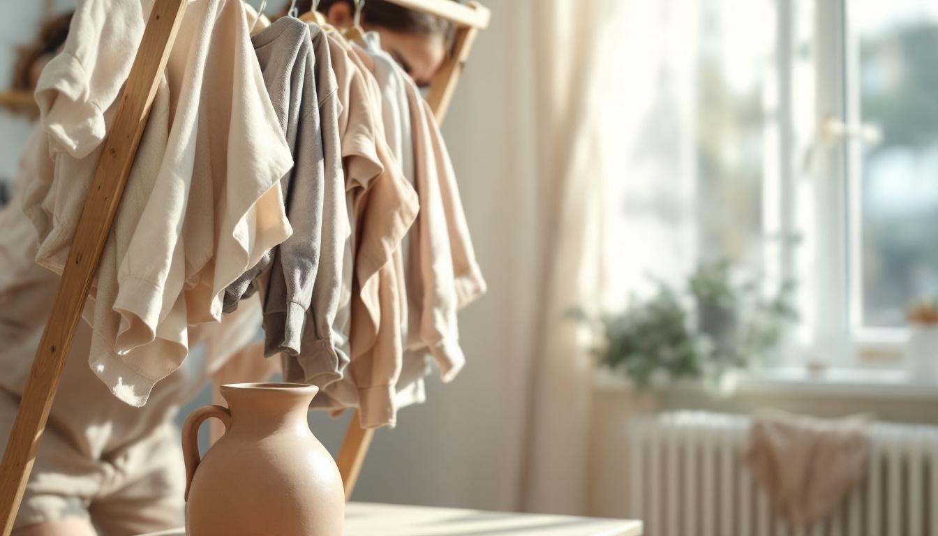 versnel het drogen van je wasgoed zonder wasmachine met een simpele kruik onder het droogrek. efficiënt, gemakkelijk en milieuvriendelijk drogen.