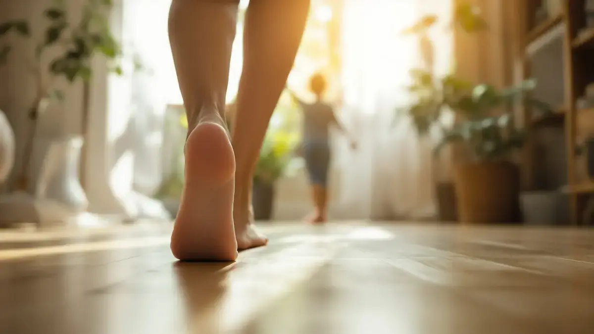 Blootvoets thuis lopen activeert een lichamelijk verankerend effect dat stress vermindert zonder dat je het merkt