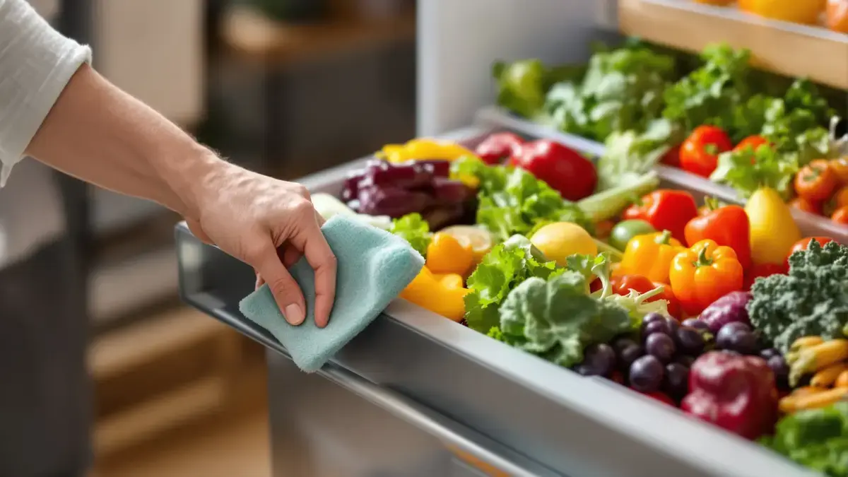 Een droge spons in de groentelade leggen zorgt voor een eenvoudig effect waardoor groenten veel langer vers blijven