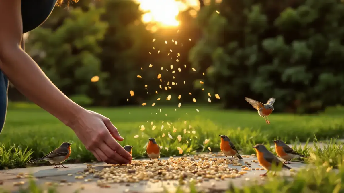 Vanavond is een alledaags hapje van een paar cent genoeg om de roodborstjes terug naar de tuin te lokken, terwijl bijna iedereen het vergeet