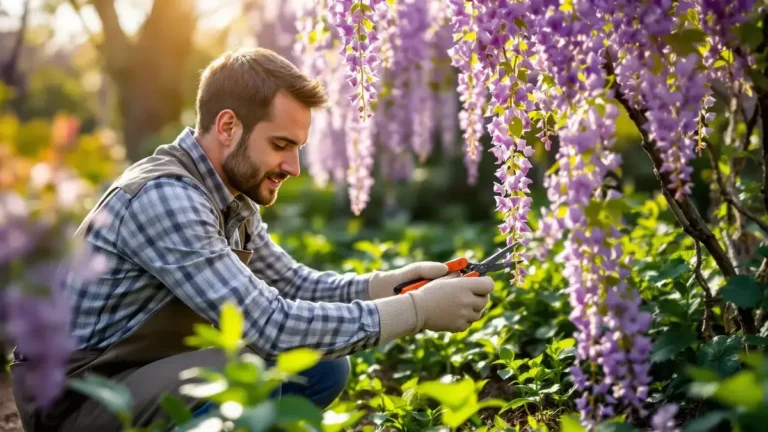 Een precieze ingreep in januari verandert de bloei van de blauweregen in het voorjaar volledig