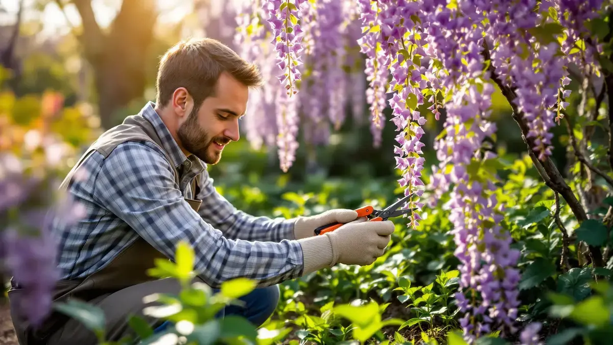 Een precieze ingreep in januari verandert de bloei van de blauweregen in het voorjaar volledig