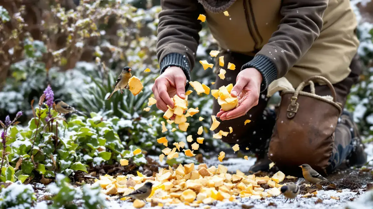 In januari dat vreemde restje van een maaltijd dat Britse tuiniers in de tuin zouden moeten gooien om de vogels te helpen