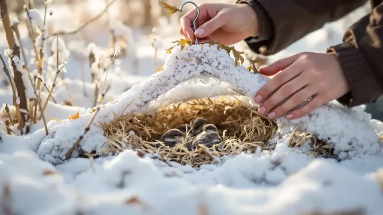 Een gewone kledinghanger wordt een levensreddende schuilplaats voor vogels als de kou intreedt