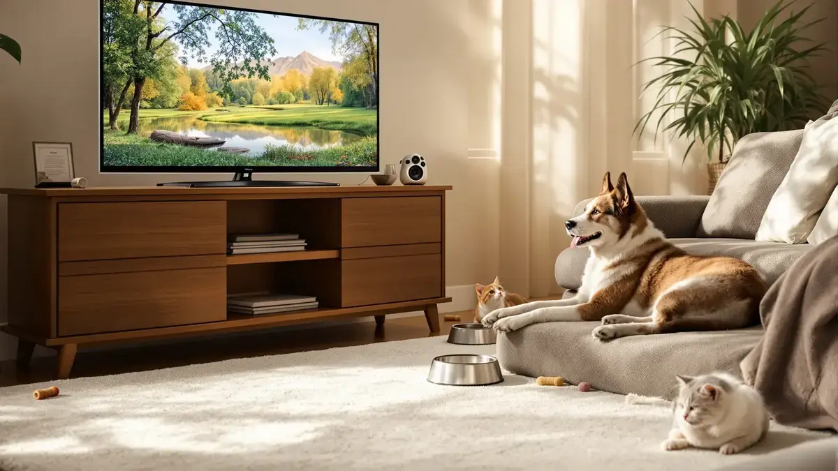 De televisie aan laten staan tijdens uw afwezigheid beïnvloedt het gedrag van uw huisdieren meer dan men denkt